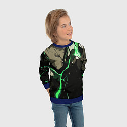Свитшот детский Зелёный разлом в камне, цвет: 3D-синий — фото 2