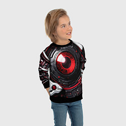 Свитшот детский Красная сфера киберпанк, цвет: 3D-черный — фото 2