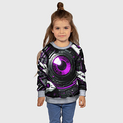 Свитшот детский Фиолетовая сфера киберпанк, цвет: 3D-меланж — фото 2