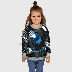 Свитшот детский Синяя сфера киберпанк, цвет: 3D-меланж — фото 2