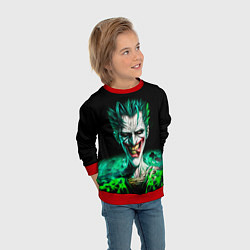 Свитшот детский Безумный клоун Джокер, цвет: 3D-красный — фото 2