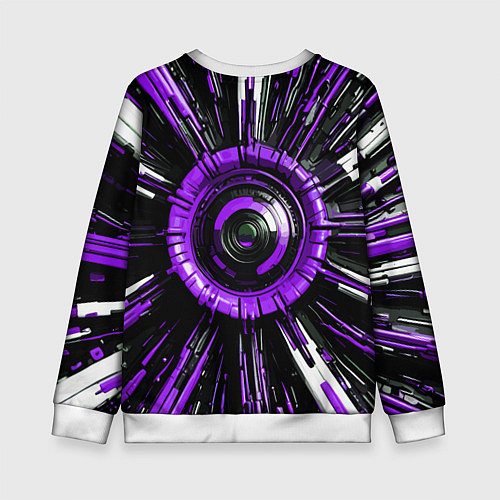 Детский свитшот Чёрно-фиолетовая сфера киберпанк / 3D-Белый – фото 2