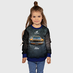 Свитшот детский Спортивный американский автомобиль Ford Mustang, цвет: 3D-синий — фото 2