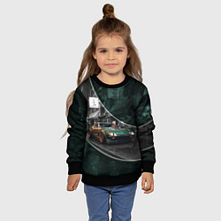 Свитшот детский Зелёный спорткар, цвет: 3D-черный — фото 2