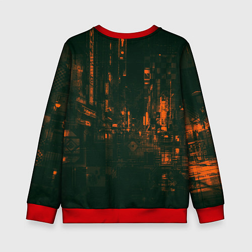 Детский свитшот Спорткар в оранжево-зелёных тенях / 3D-Красный – фото 2