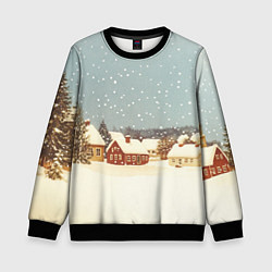 Детский свитшот Дома и снежное небо