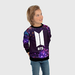 Свитшот детский Праздничный BTS, цвет: 3D-черный — фото 2