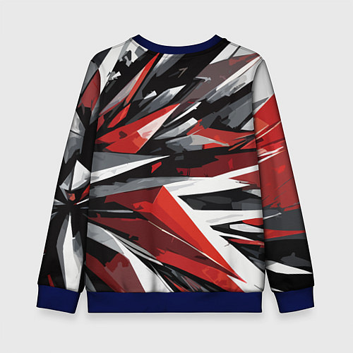 Детский свитшот Чёрно-красно-белая абстракция / 3D-Синий – фото 2