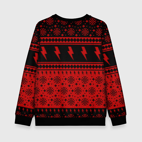 Детский свитшот ACDC christmas sweater / 3D-Черный – фото 2