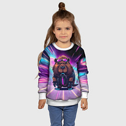 Свитшот детский Капибара нео, цвет: 3D-белый — фото 2