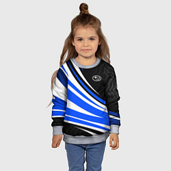 Свитшот детский Субару - бело-синий, цвет: 3D-меланж — фото 2