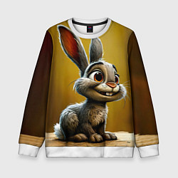 Свитшот детский Милый зайчик, цвет: 3D-белый