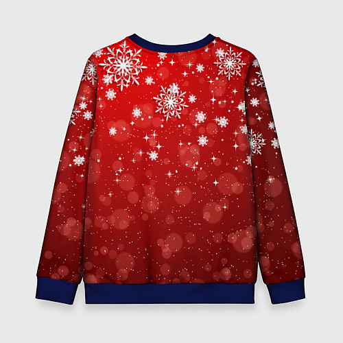 Детский свитшот Санта в розовых очках и жвачкой / 3D-Синий – фото 2