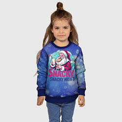 Свитшот детский Санта ест печенье с молоком, цвет: 3D-синий — фото 2