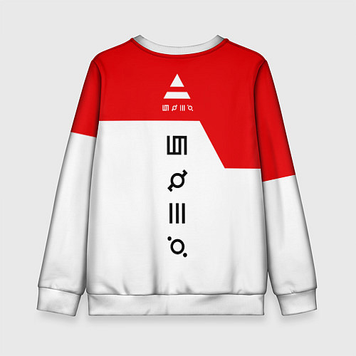 Детский свитшот 30 Seconds to Mars - red and white / 3D-Белый – фото 2