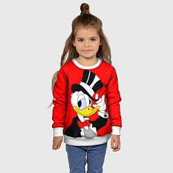 Свитшот детский Дональ Дак в цилиндре, цвет: 3D-белый — фото 2