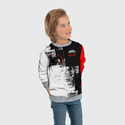 Свитшот детский Arctic Monkeys - Красные и белые помехи, цвет: 3D-меланж — фото 2