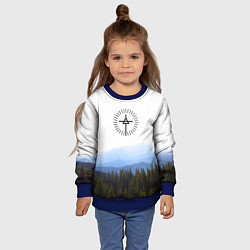 Свитшот детский 30 Seconds to Mars - лес и горы, цвет: 3D-синий — фото 2