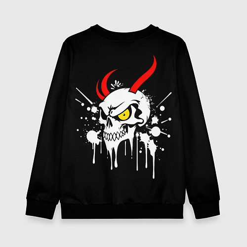 Детский свитшот Череп самурая арт / 3D-Черный – фото 2