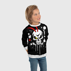 Свитшот детский Арт череп самурая, цвет: 3D-белый — фото 2