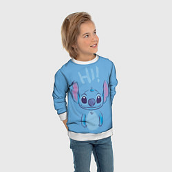 Свитшот детский Stitch says hi, цвет: 3D-белый — фото 2