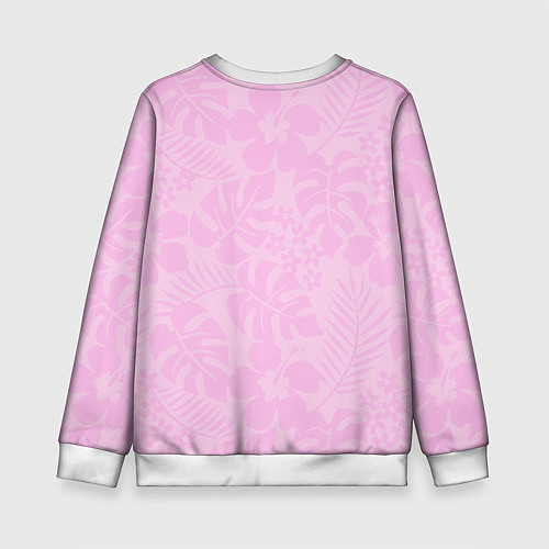 Детский свитшот Stitch on a pink background / 3D-Белый – фото 2