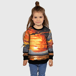 Свитшот детский Багровый закат, цвет: 3D-черный — фото 2
