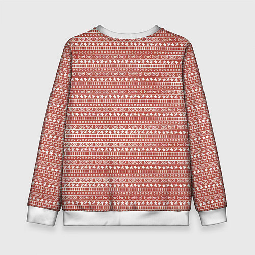 Детский свитшот Коричнево-розовый простой узор / 3D-Белый – фото 2