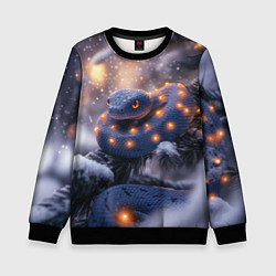 Свитшот детский Темная змея в фонариках, цвет: 3D-черный
