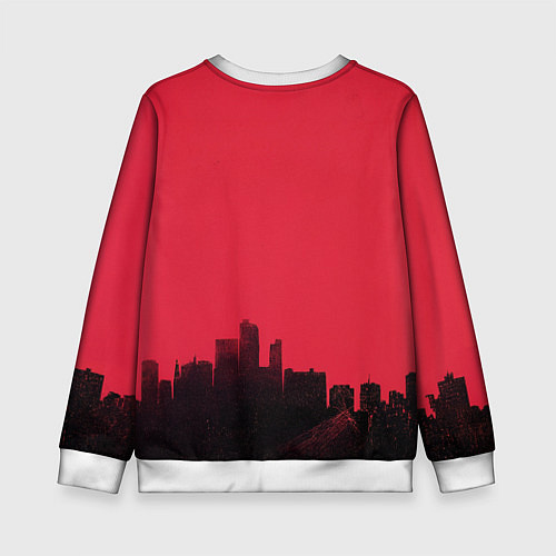 Детский свитшот Godzilla destroys the city / 3D-Белый – фото 2