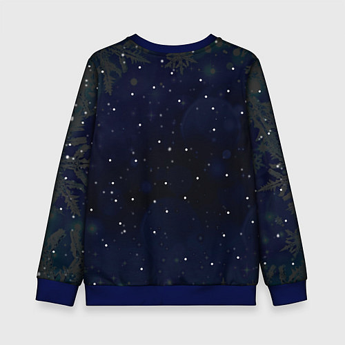 Детский свитшот Санта с котиком / 3D-Синий – фото 2