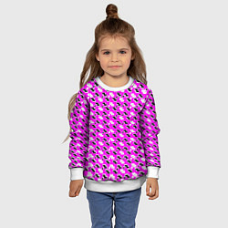 Свитшот детский Чёрно-белые фигуры на розовом фоне, цвет: 3D-белый — фото 2