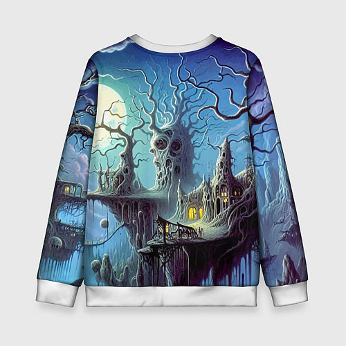 Детский свитшот Коттедж ведьмы - нейроарт фантазия / 3D-Белый – фото 2