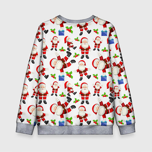 Детский свитшот Дед мороз веселится паттерн / 3D-Меланж – фото 2