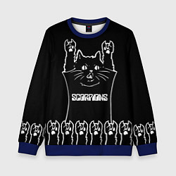 Свитшот детский Scorpions: cat rock, цвет: 3D-синий