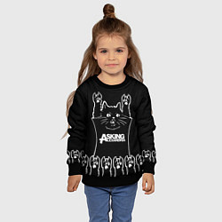 Свитшот детский Asking Alexandria - кот рок, цвет: 3D-черный — фото 2