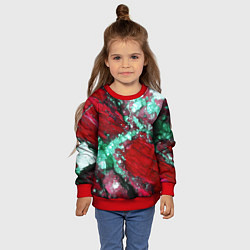 Свитшот детский Голубой минерал в красном камне, цвет: 3D-красный — фото 2