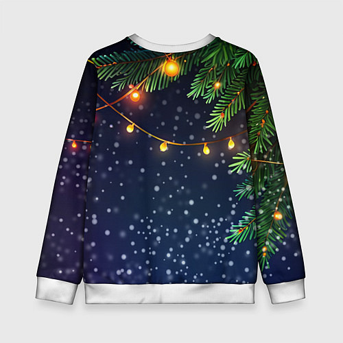 Детский свитшот Змея и мандарины 2025 / 3D-Белый – фото 2