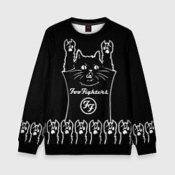 Свитшот детский Foo Fighters: cat rock, цвет: 3D-черный