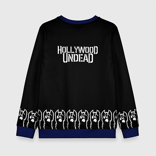 Детский свитшот Hollywood Undead: cat rock / 3D-Синий – фото 2