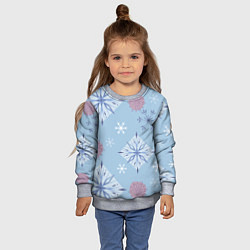 Свитшот детский Снежинки Эльзы, цвет: 3D-меланж — фото 2