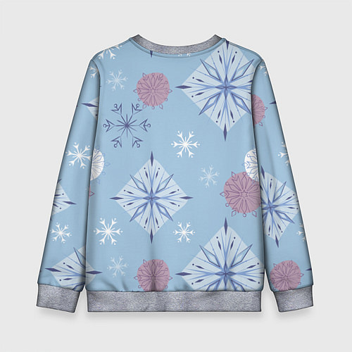 Детский свитшот Снежинки Эльзы / 3D-Меланж – фото 2
