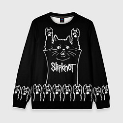 Свитшот детский Slipknot: cat rock, цвет: 3D-черный