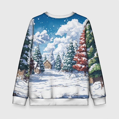 Детский свитшот Новогодние петухи / 3D-Белый – фото 2