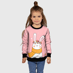 Свитшот детский Милый снежный заяц, цвет: 3D-черный — фото 2