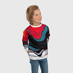 Свитшот детский Абстракция эбру, цвет: 3D-белый — фото 2