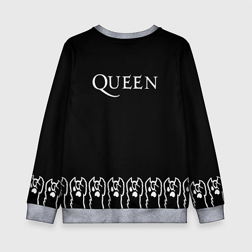 Детский свитшот Queen: cat rock / 3D-Меланж – фото 2