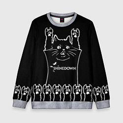 Свитшот детский Shinedown: cat rock, цвет: 3D-меланж