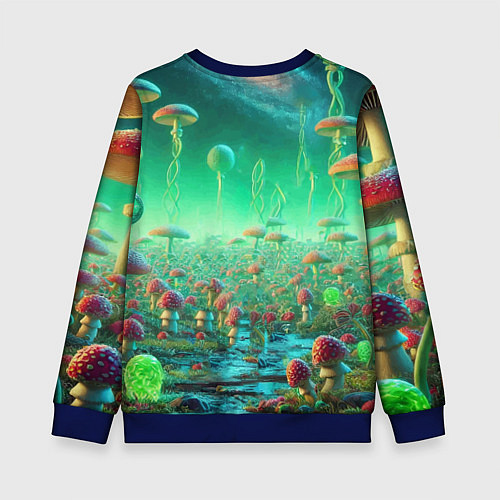 Детский свитшот Рик и Морти изучают планету мухоморов - нейроарт ф / 3D-Синий – фото 2