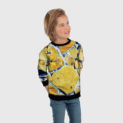 Свитшот детский Жёлто-синяя абстракция, цвет: 3D-черный — фото 2